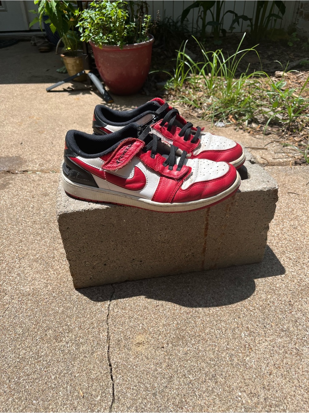Nike Red White Black Low Top Sneakers with Strap